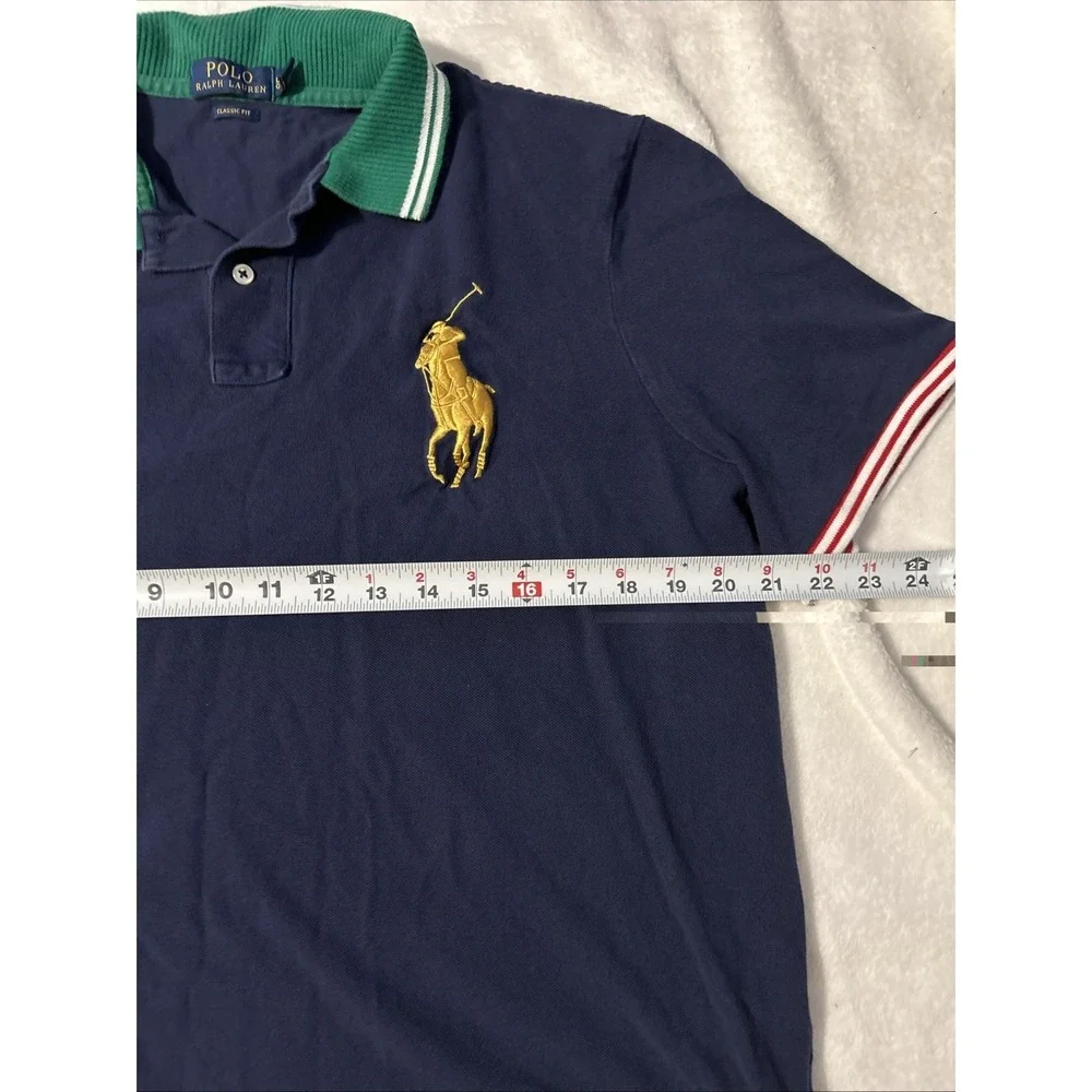Polo by Ralph Lauren Men's Heraldic‎ Crown Crest Big Pony Navy Polo Shirt Size L